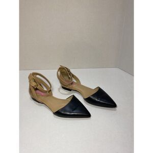 Isaac Mizrahi Ankle Strap Sandals, Leather, Black and Natural,  8M